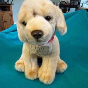 FAO Schwarz Adopt A Pet Labrador Retriever Puppy Plush Stuffed Animal Realistic